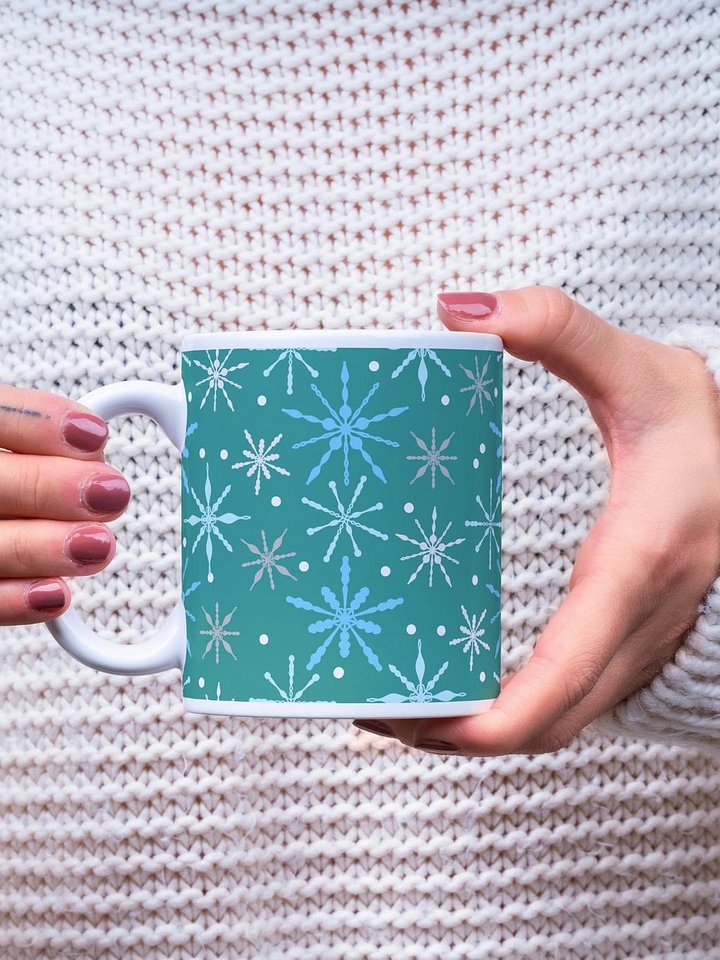 Snowflakes Pattern Mug in Aqua product image (1)