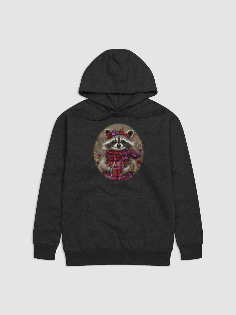 Whimsical Raccoon Plaid Hoodie