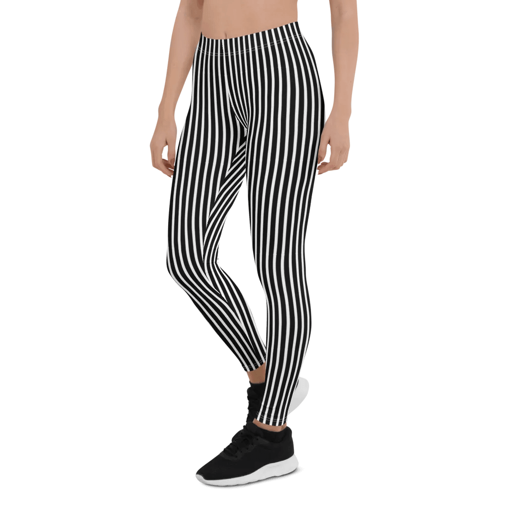 Black/White Stripe Print Leggings product image (6)