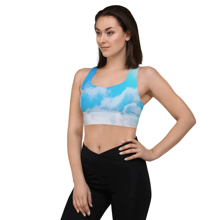 Blur cloud rainbow Design Longline Sports Bra - v6 product image (1)