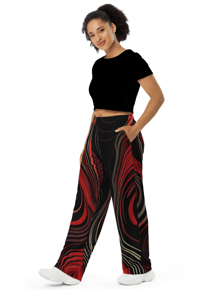 Abstract Psychedelic Swirl - Unisex Wide-Leg Pants product image (3)