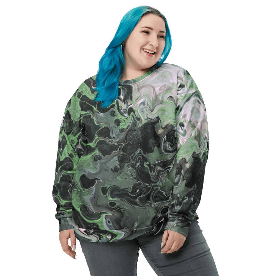 Metallic Green Fluid Acrylic Sweatshirt product image (6)