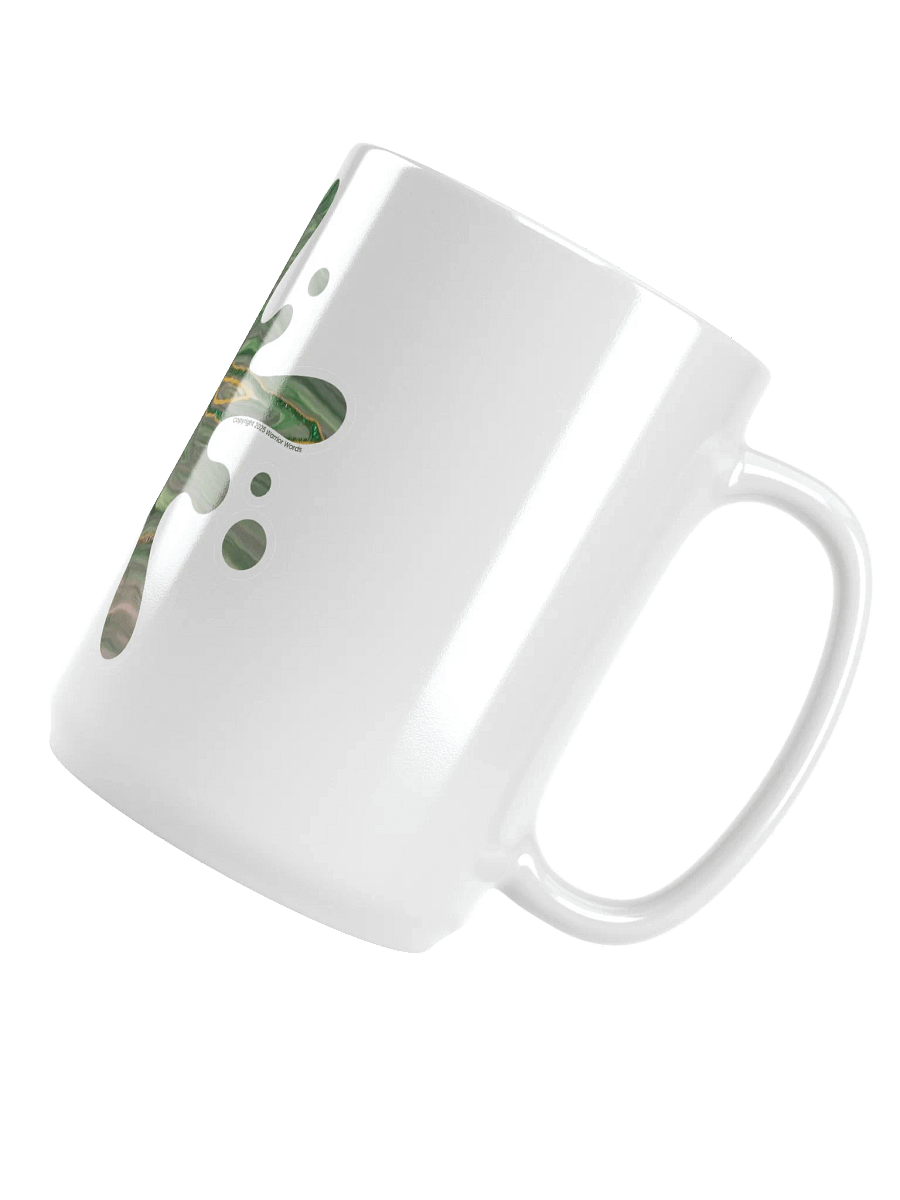 Acrylic Painting Splatter Mug w/Greens & Gold product image (4)