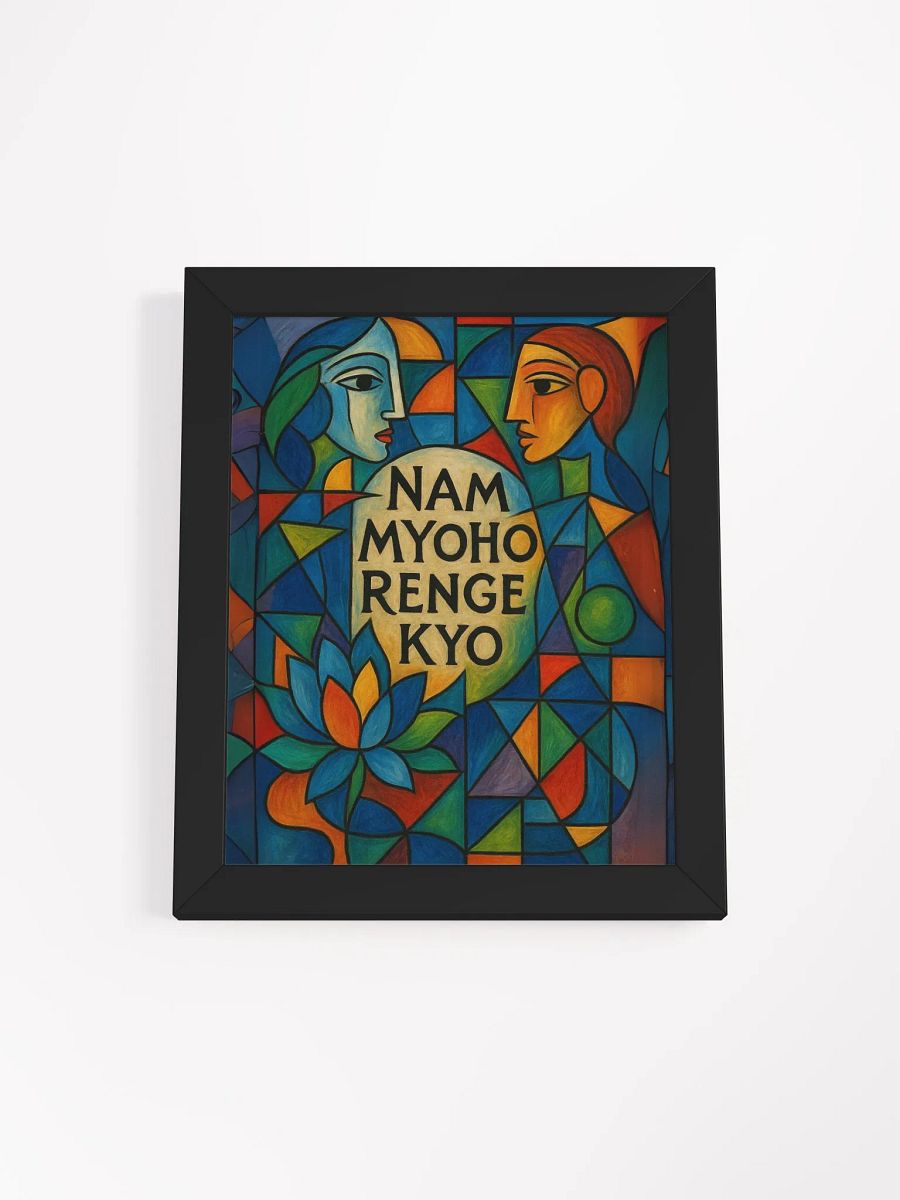 Nam Myoho Renge Kyo – Framed Picasso-Style Buddhist Art Print product image (1)