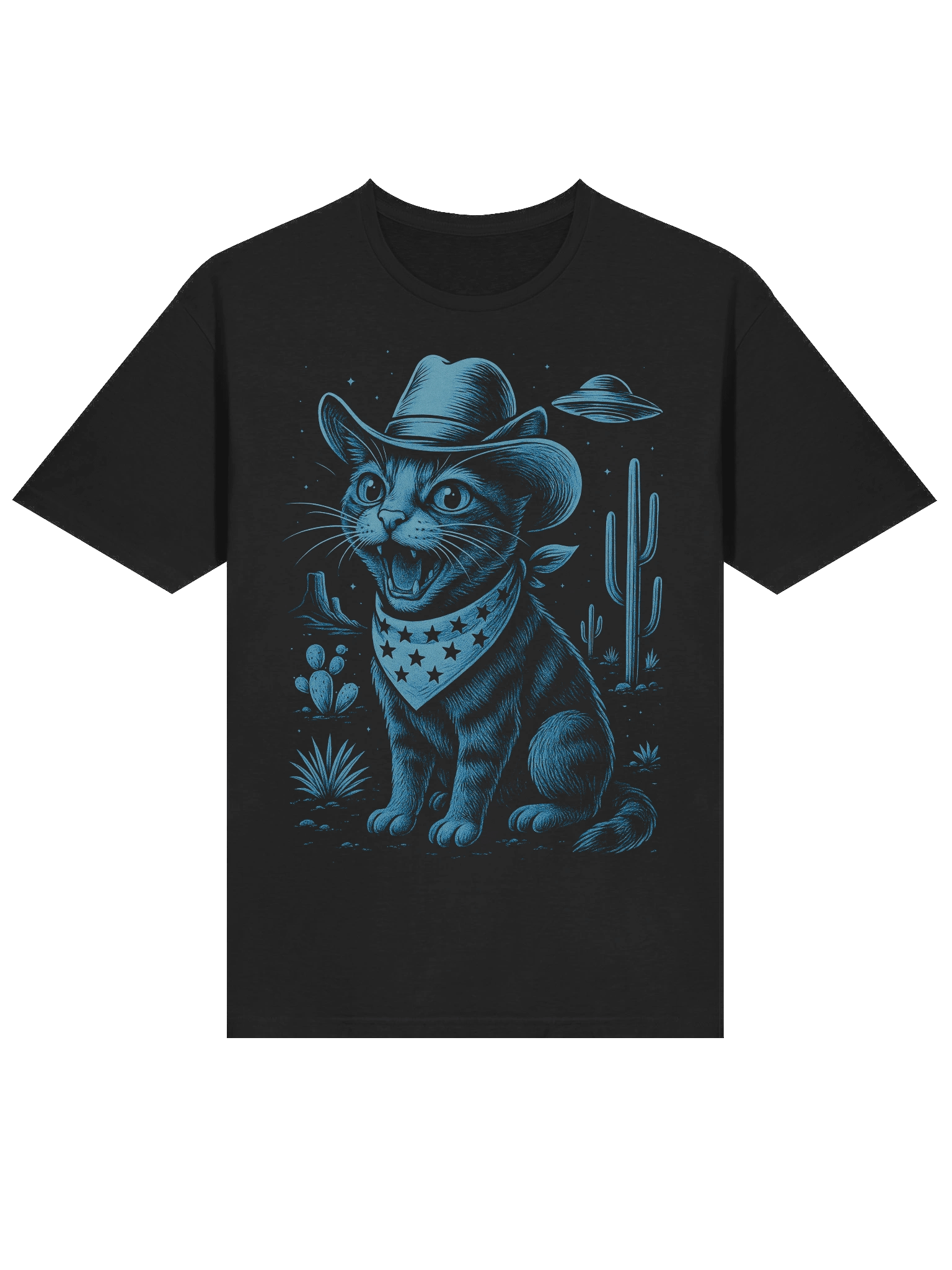 UFO Cowboy Tabby Cat T-Shirt product image (14)