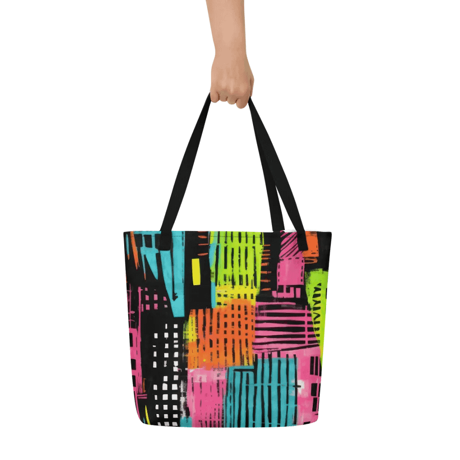 Vibrant Urban Geometry All-Over Tote Bag product image (5)