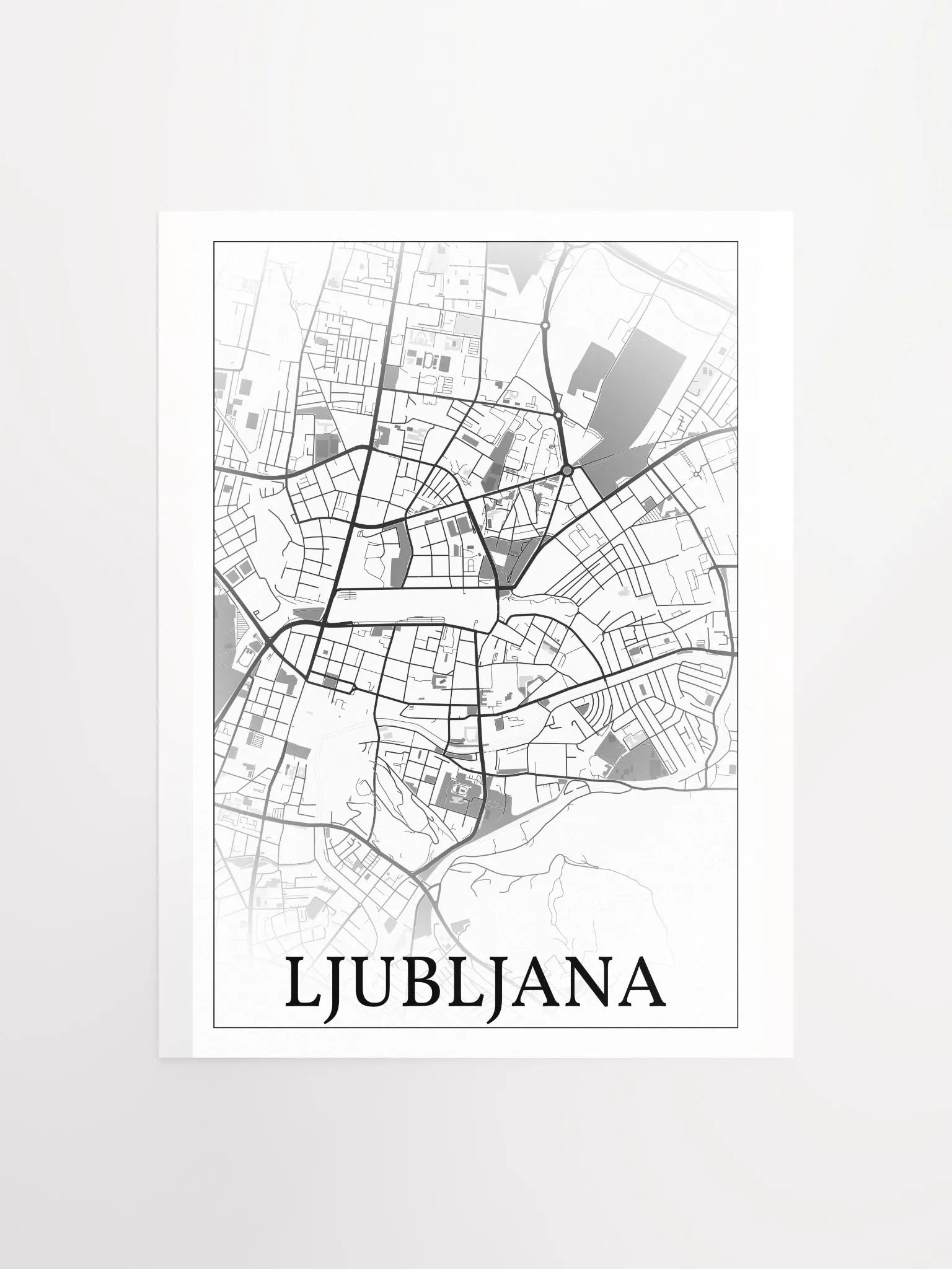 Ljubljana, Slovenia, city map print product image (5)