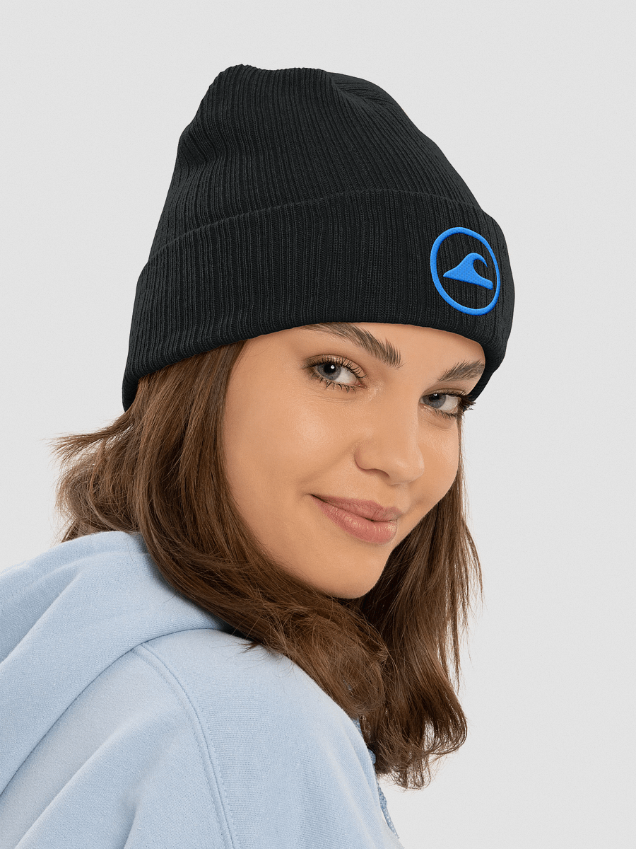 Embroidered Wave Rider Atlantis Ribbed Knit Beanie (Aqua) product image (6)