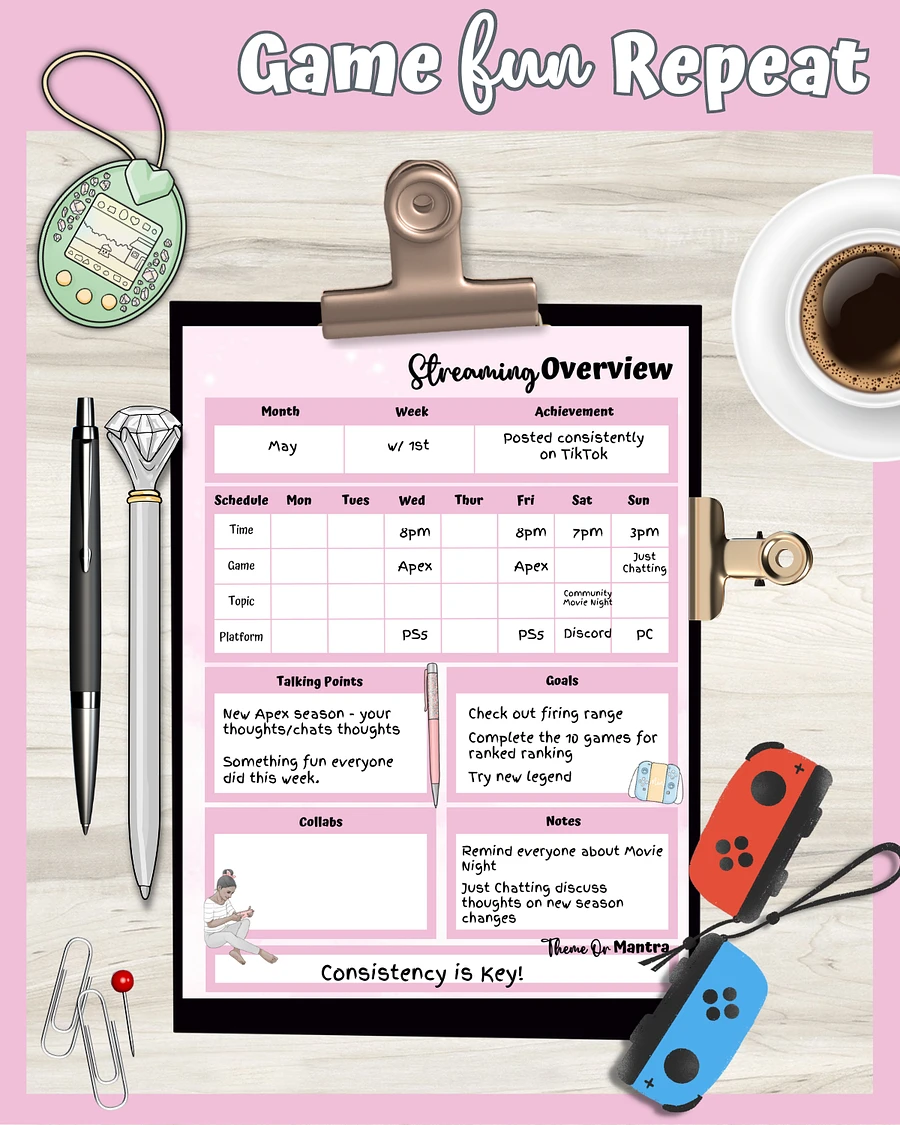 Pink Streaming Planner Printable product image (2)