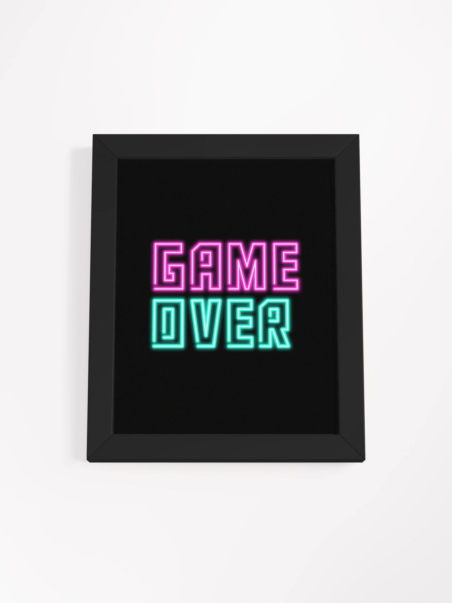 Neon Glow 'GAME OVER' Framed Poster product image (1)