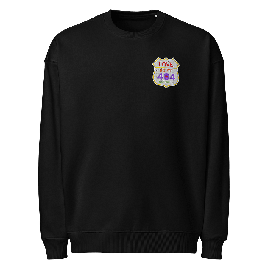 Retro Love 404 Not Found (Embroidered) Organic Oversized Unisex Sweatshirt product image (1)