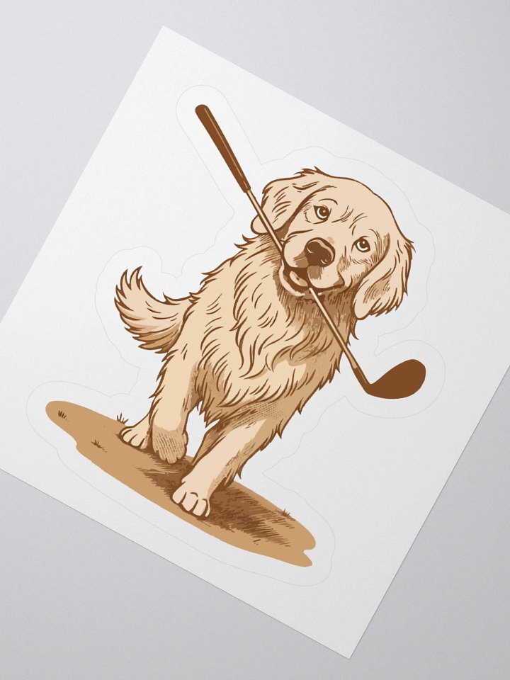 Golden Retriever Golfer Kiss Cut Stickers product image (4)