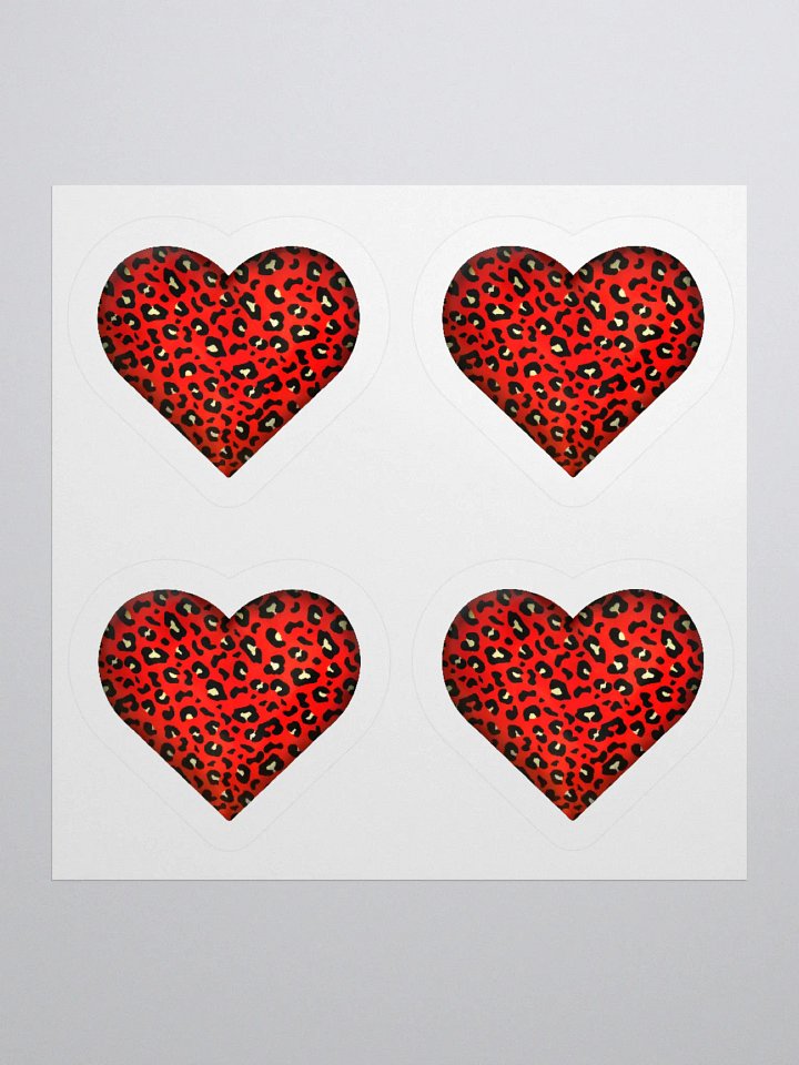 Leopard Skin Red Heart - Kiss Cut Sticker product image (1)
