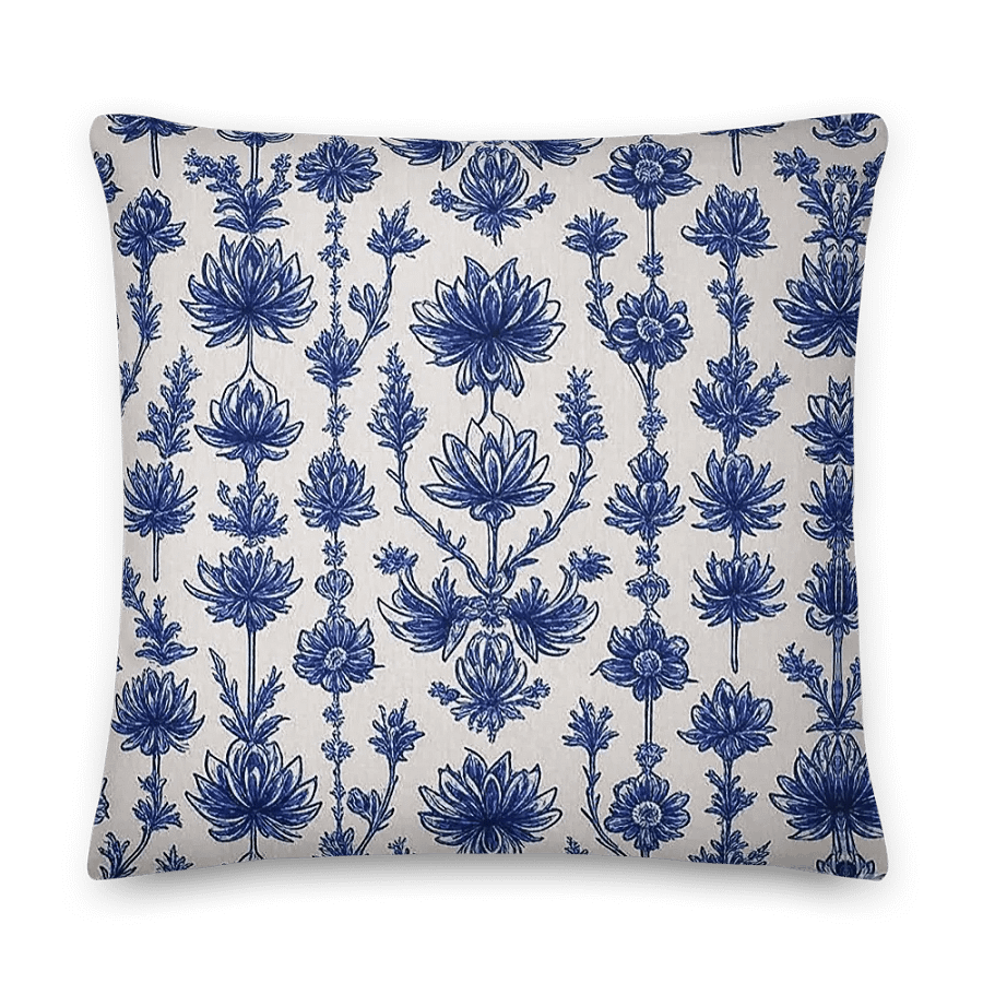 Thai Ikat Blue III Pillow 22" product image (1)