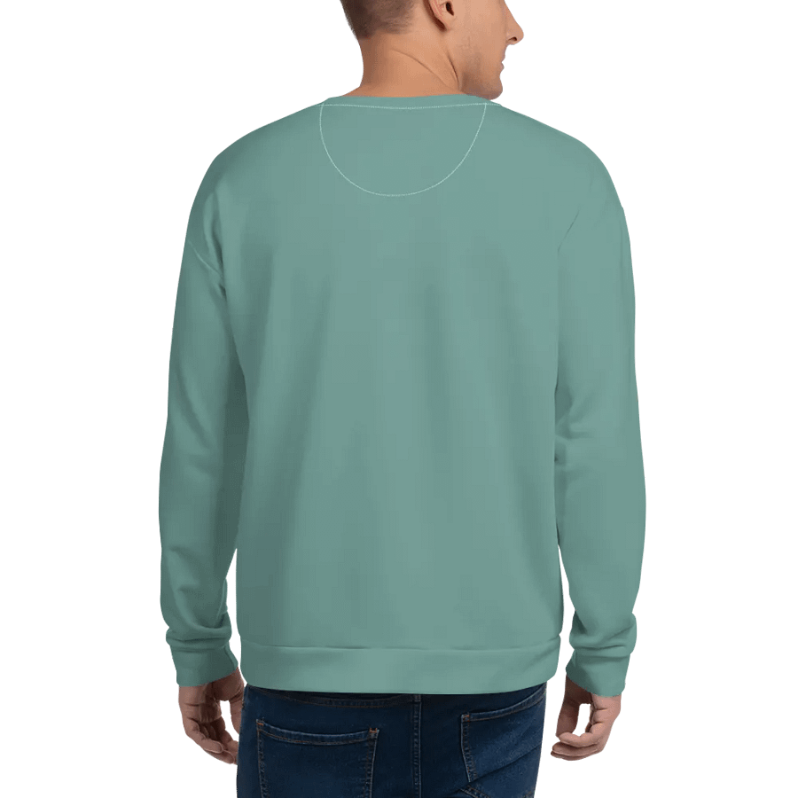 Plain Medium Teal Green Soft Summer Unisex Recycled Polyester Heavyweight Premium Sweatshirt by Treasure Pie product image (7)