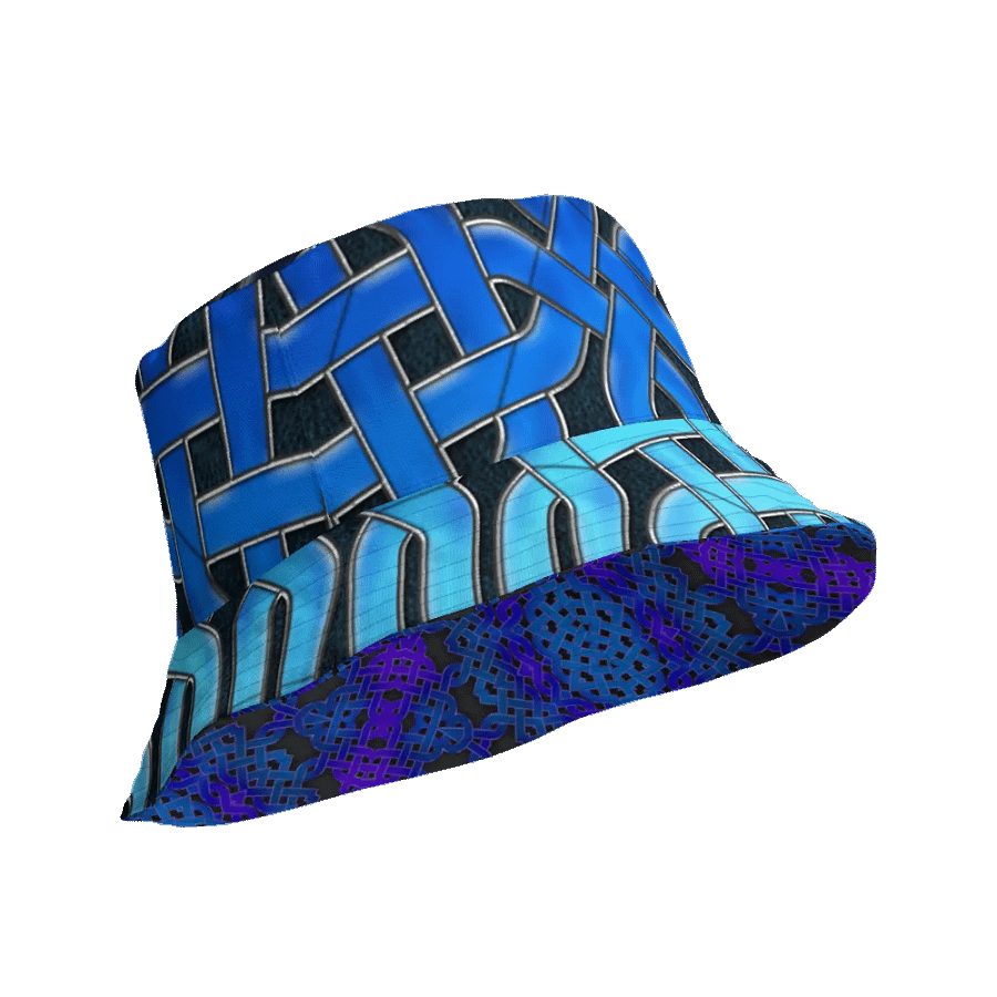 Blue Celtic Knot Kaleidoscope Buckethat product image (4)