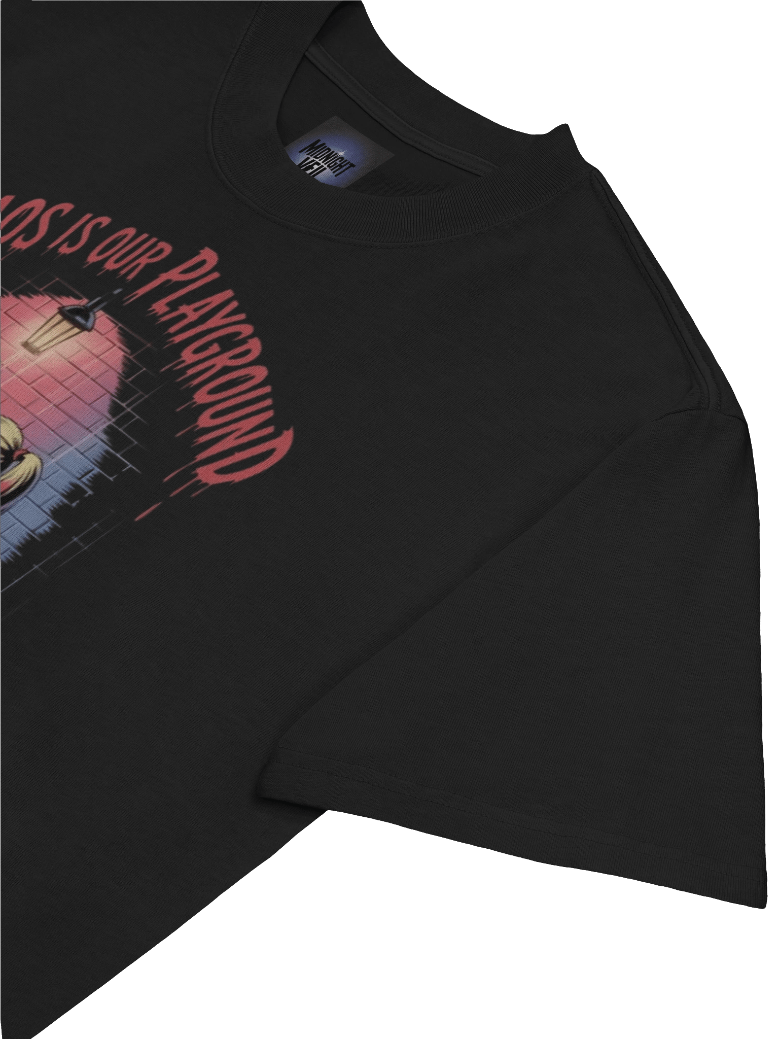 Joker & Harley Quinn 'Chaos is Our Playground' Reflective Embrace Oversized Faded T-Shirt product image (7)