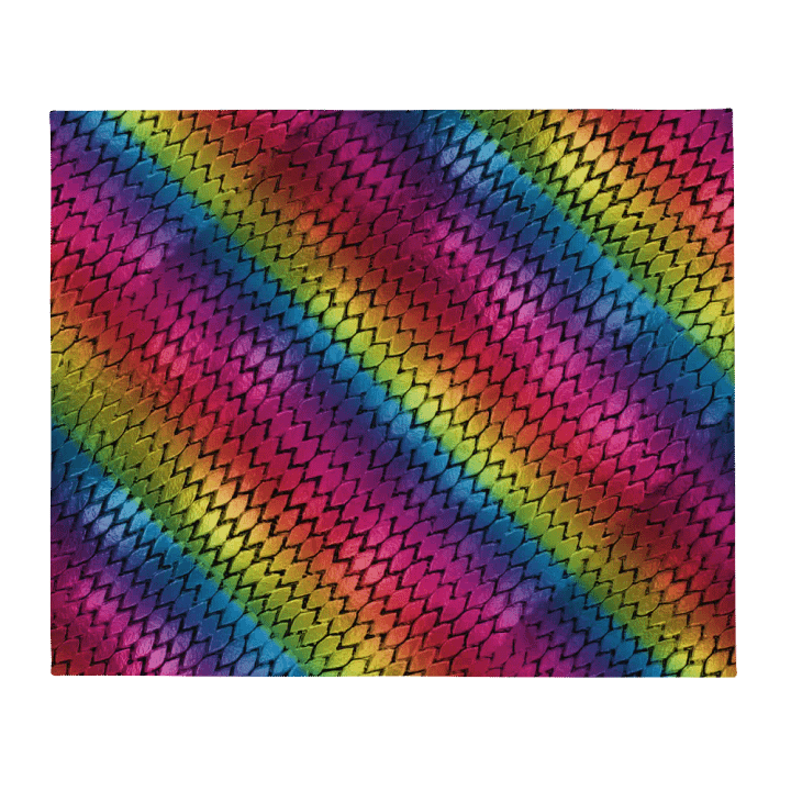 Diagonal Rainbow Dragon Scales Throw Blanket product image (1)