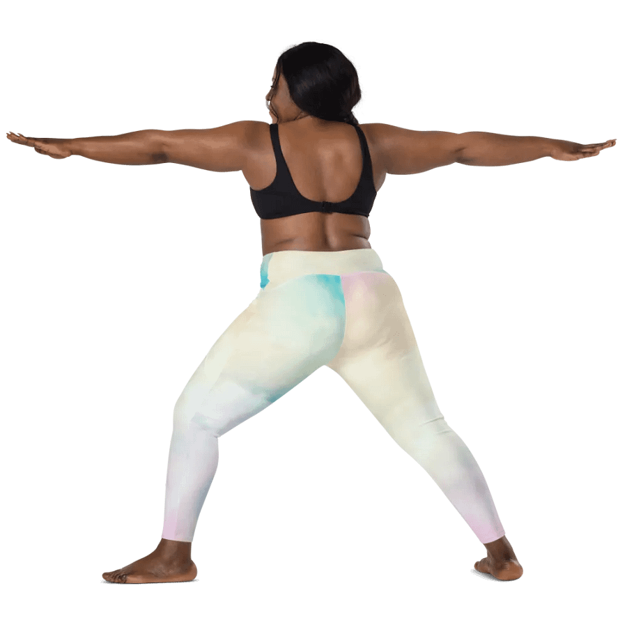 Blur cloud rainbow Design Leggings with Pocket - V1 product image (4)