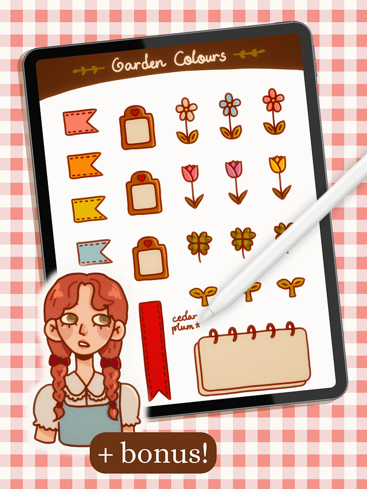 Garden Colours Digital Planner Stickers/Clipart (+bonus sticker!) product image (1)