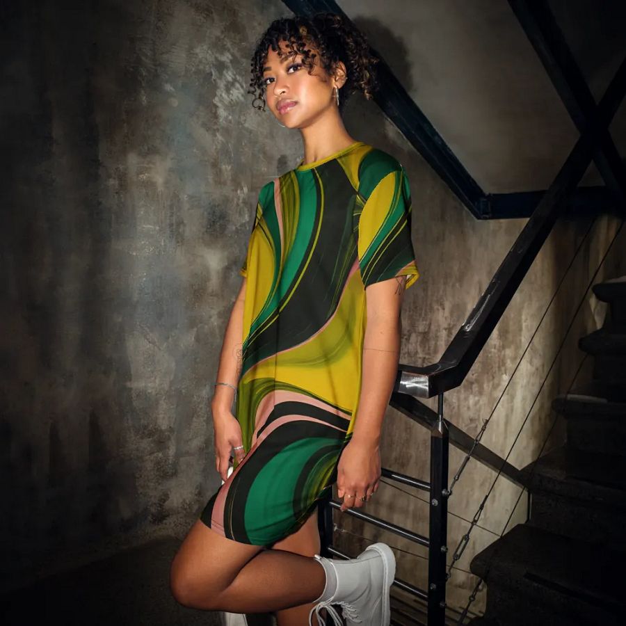Swirl Symphony T Shirt Dress product image (12)