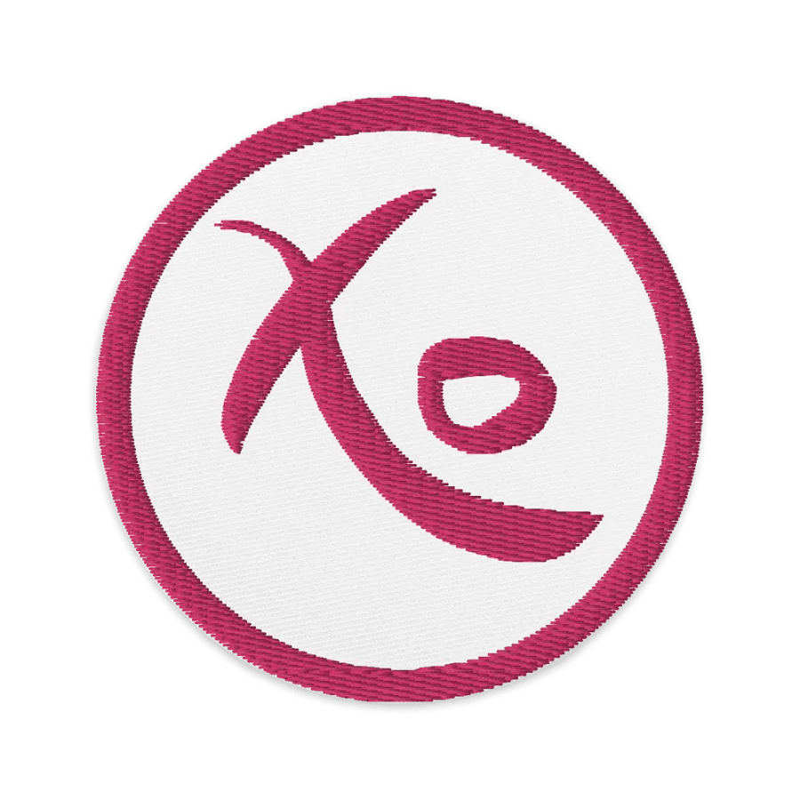 Xo Embroidered Pink Circle Patch product image (1)