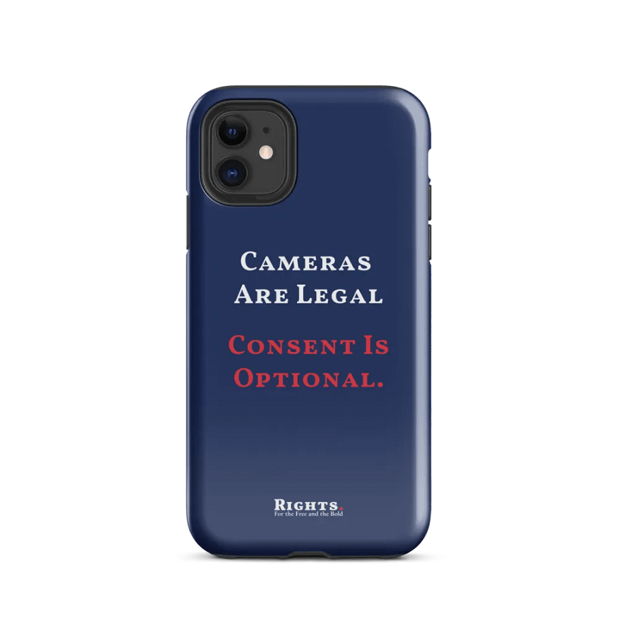 Cameras Are Legal Consent Is Optional. iPhone® Tough Case in Blue product image (2)