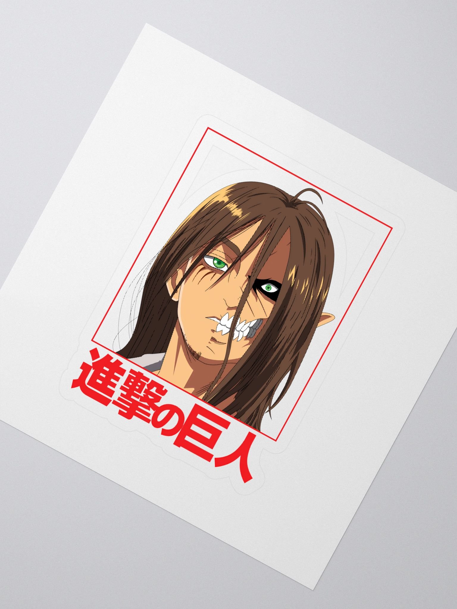 Eren Yeager Half Titan Transformation Art Kiss Cut Stickers product image (2)