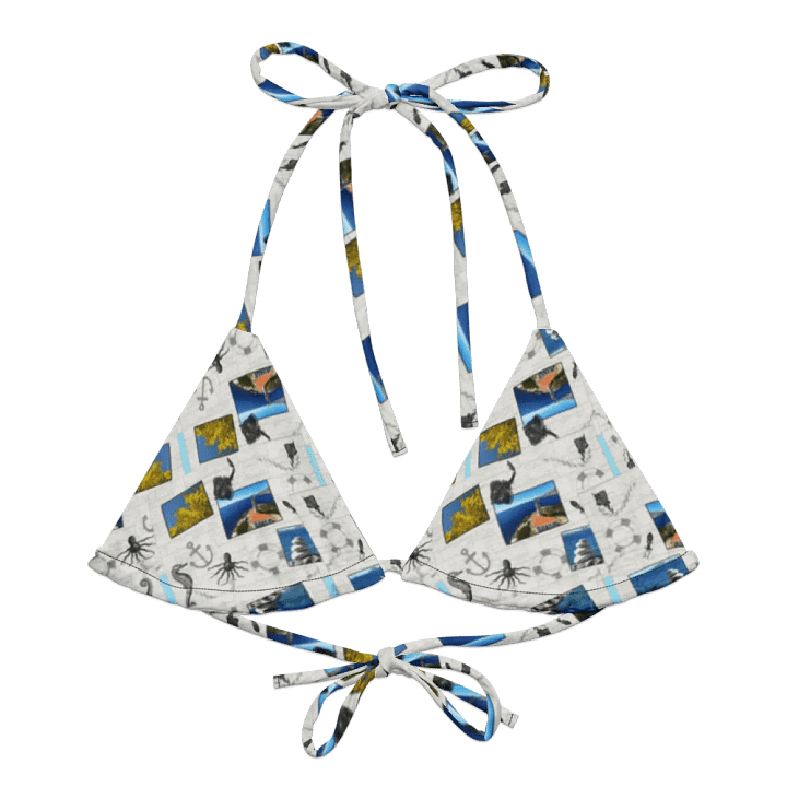 Sea design (photoshop by Dina R.) - Recycled Padded String Bikini Top product image (2)