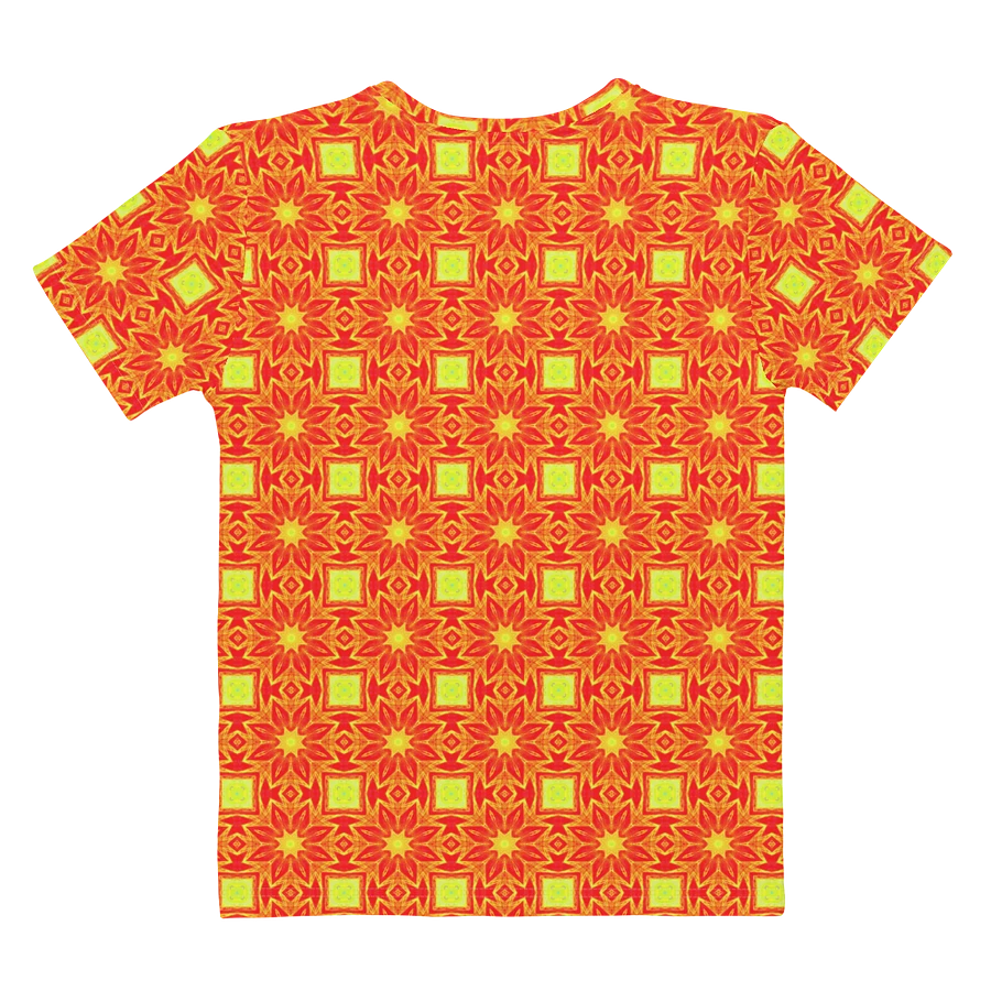 Abstract Repeating Orange Flower Ladies T Shirt product image (4)