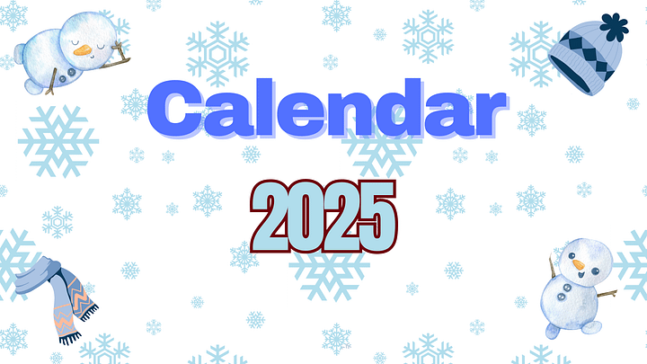 Blue and White Minimalist Monthly 2025 Calendar product image (1)