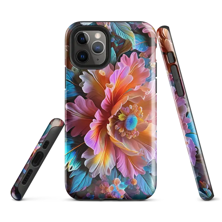Tough Phone Case for iPhone® - Iridescent Flowers product image (1)