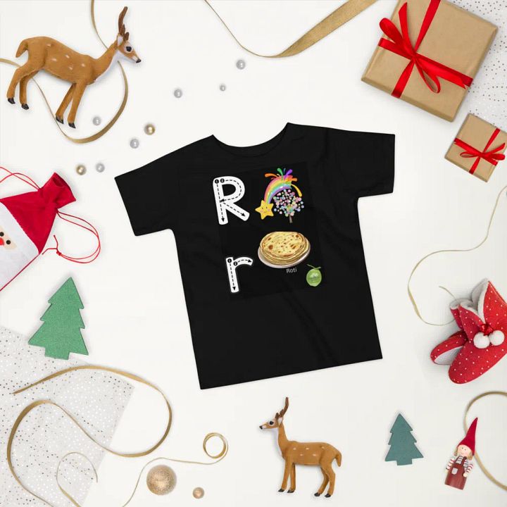 Toddler's Black Tee👚 Alphabet Write Rr 📝 A-Z product image (2)