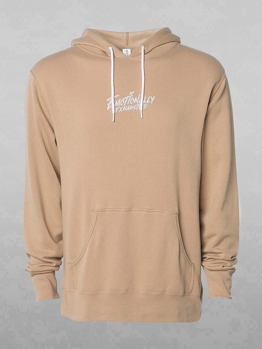 EMOTIONALLY EXHAUSTED HOODIE - SANDSTONE product image (1)