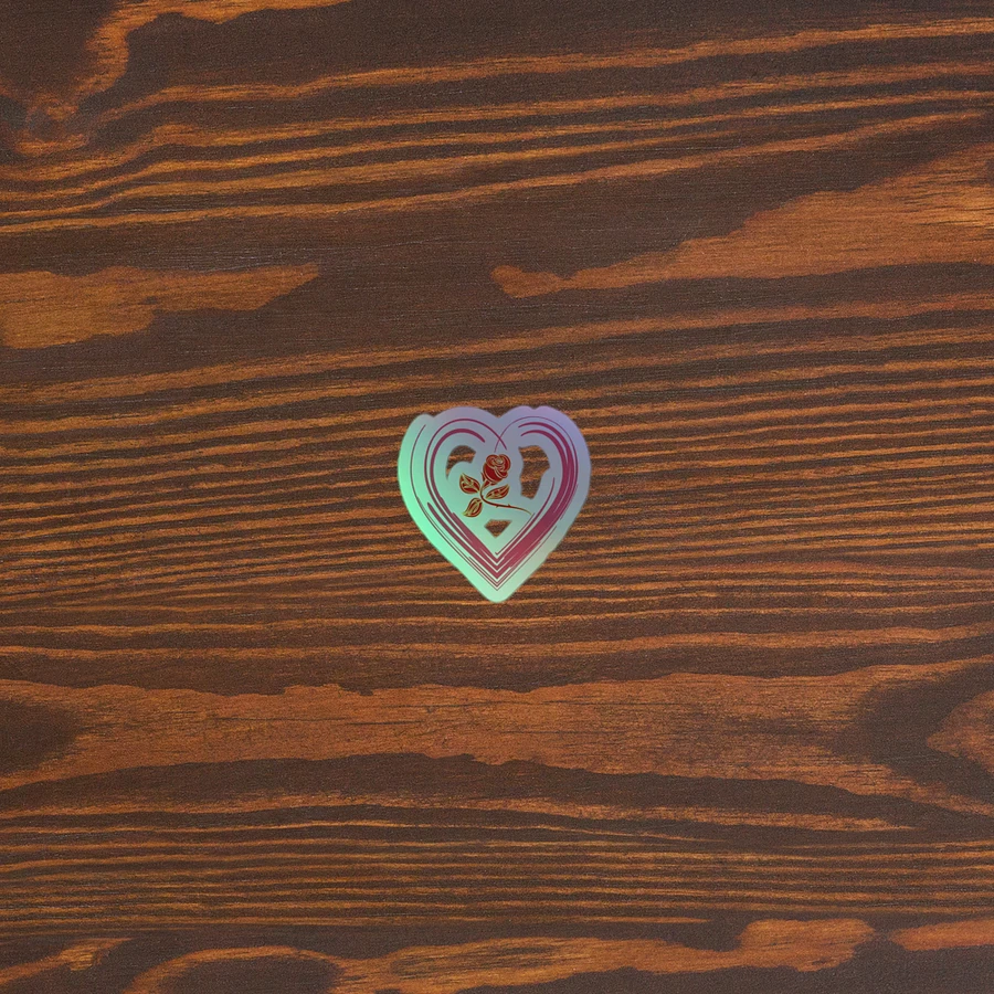 Golden Rose Heart Holographic Sticker product image (5)