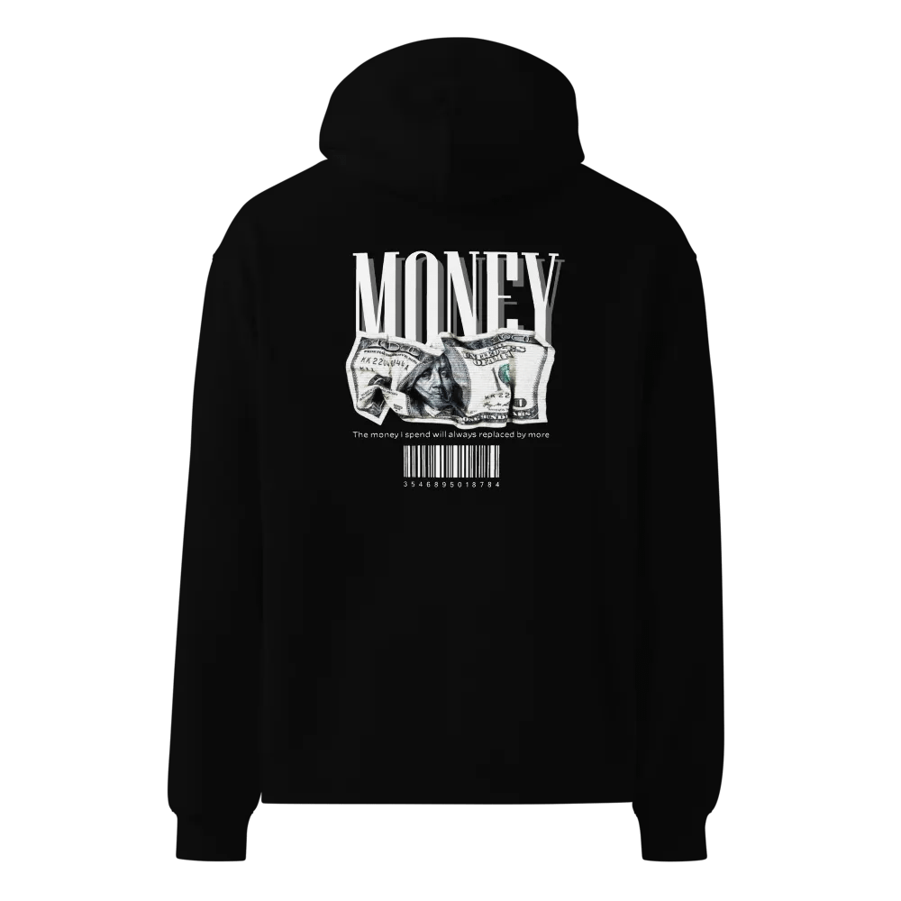 "Money" Premium Unisex Hoodie - Graphic Front & Back Print Oversized Hoodie product image (4)