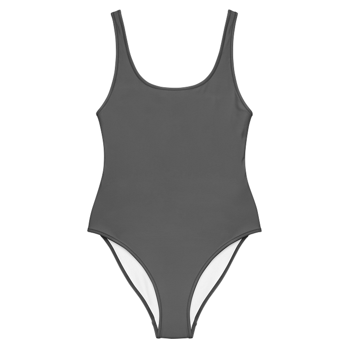 Dark Gray Solid Color Retro Inspired Women's One Piece Swimsuit product image (1)