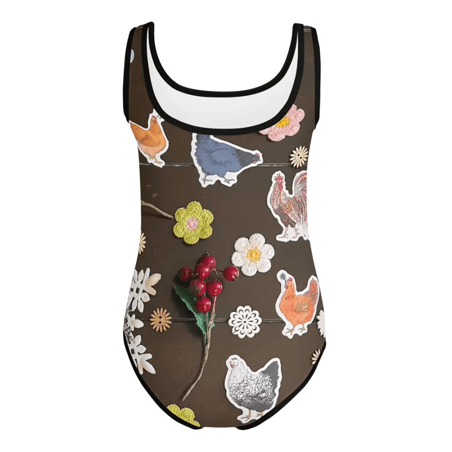 Chicken n Flowers Kids Swim Suit product image (5)