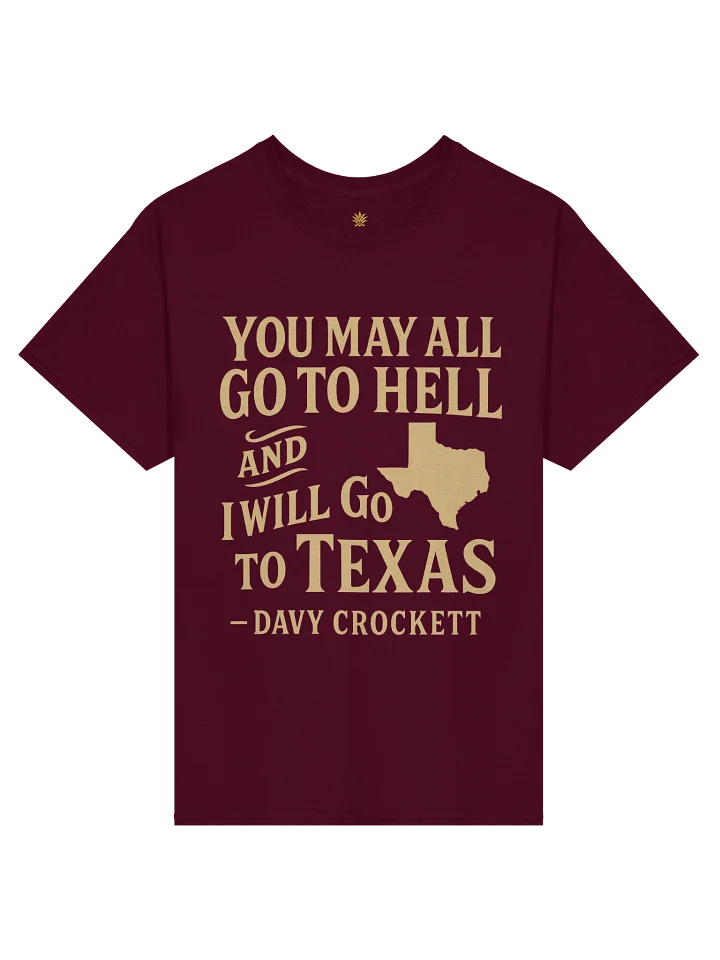 “I Will Go to Texas” Davy Crockett Quote Boxy Fit Unisex T-Shirt product image (13)