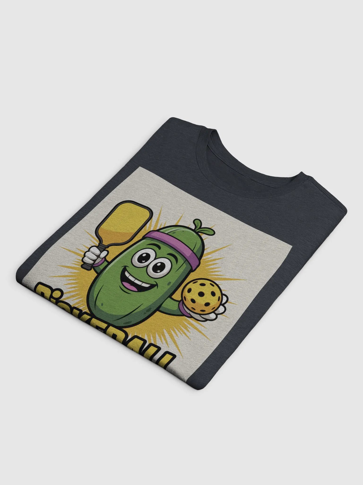 Funny Pickleball Shirt – Cartoon Pickle Character with Paddle & Ball product image (23)