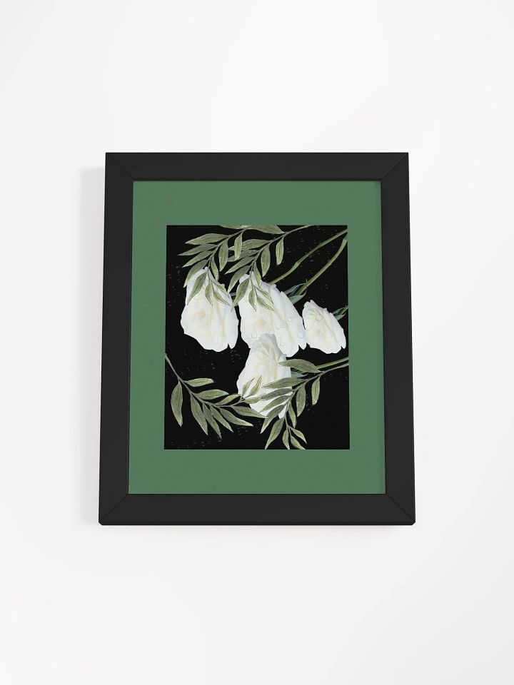 Ethereal White Rose Blossom Framed Poster product image (1)