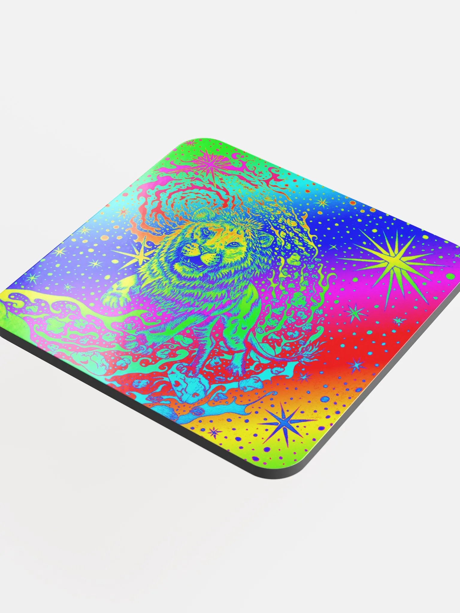 Limited edition Full Rainbow Leo Zodiac coaster product image (4)