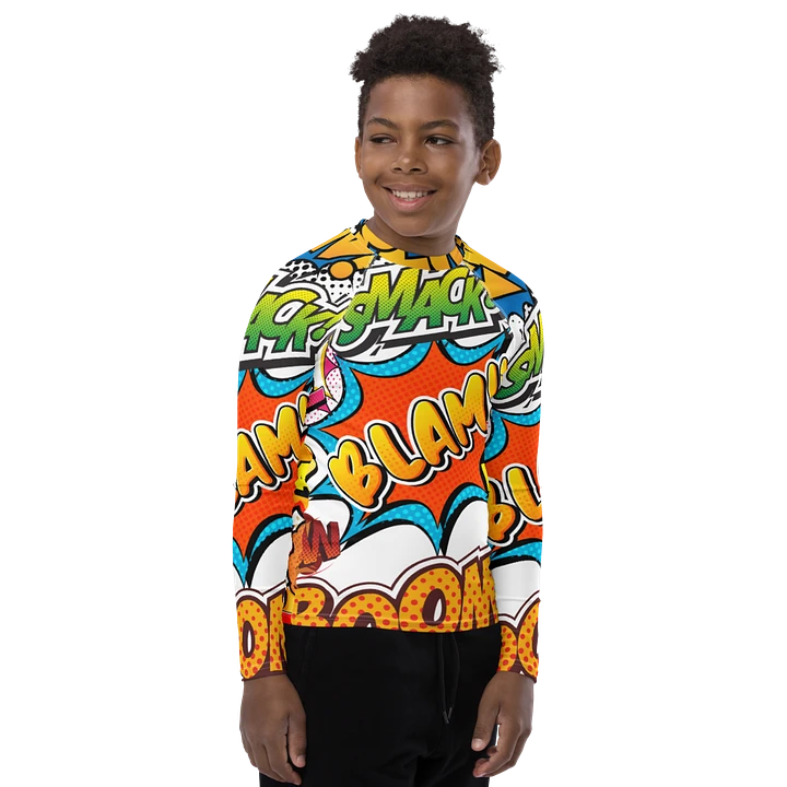 Dynamic Comic Action All-Over Print Youth Rash Guard product image (2)