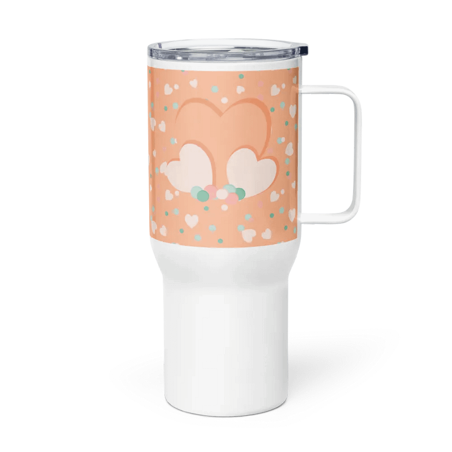 Simply Peachy Hearts and Dots Travel Mug product image (3)