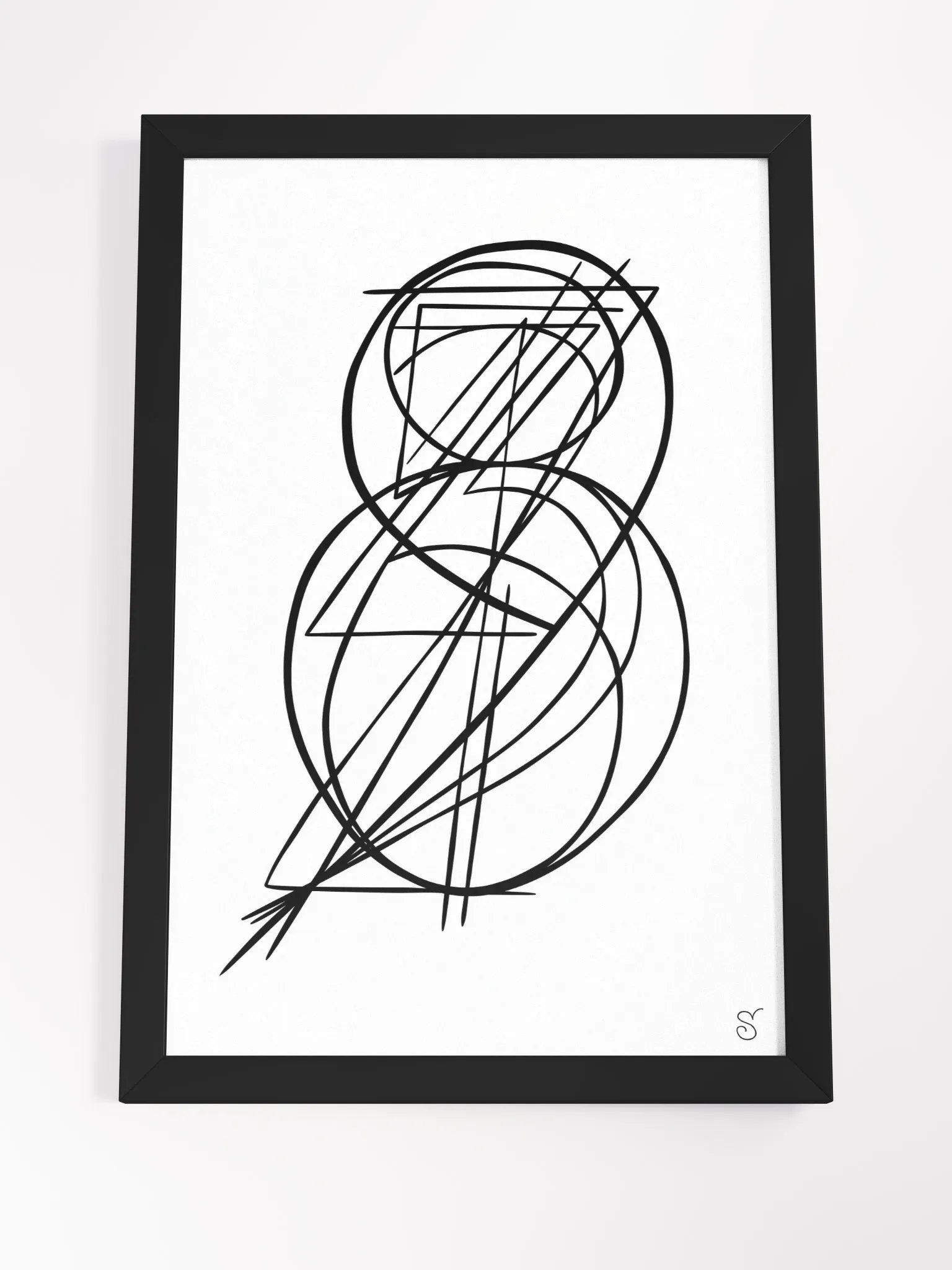 Chaos in Monochrome Framed Poster - Abstract Image No. 10 product image (4)