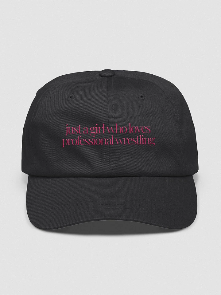 Just A (Wrestling) Girl Embroidered Dad Hat - Pink Font product image (1)