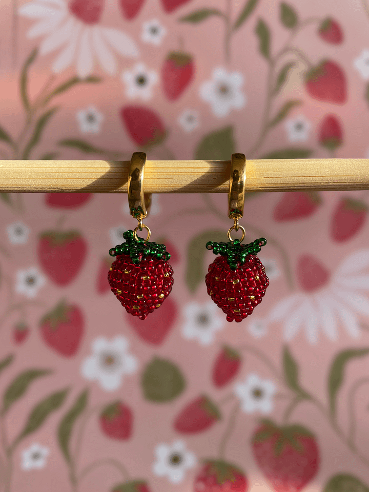 Strawberry Beaded Earrings product image (1)