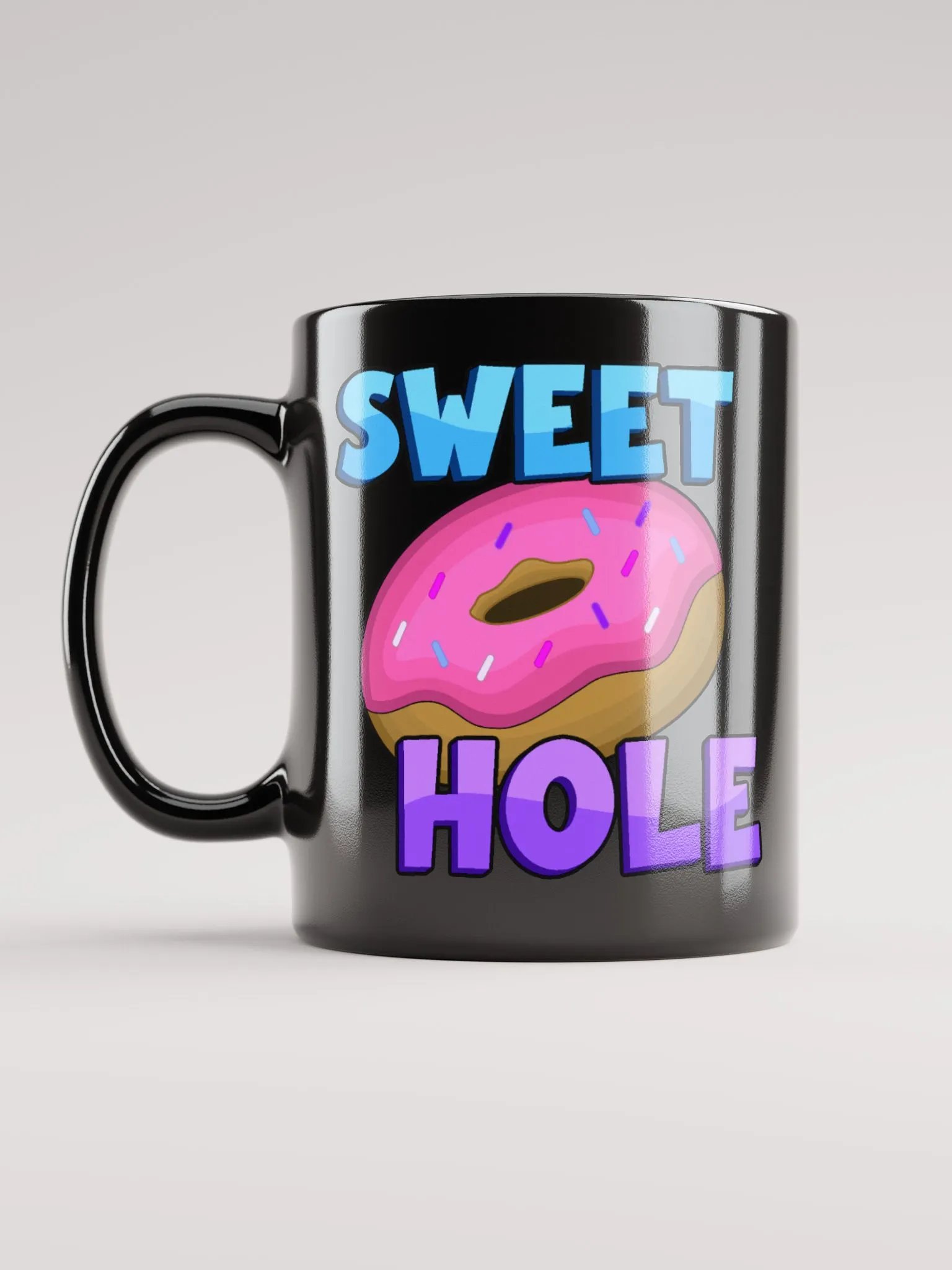 SWEET HOLE GLOSSY BLACK MUG product image (1)