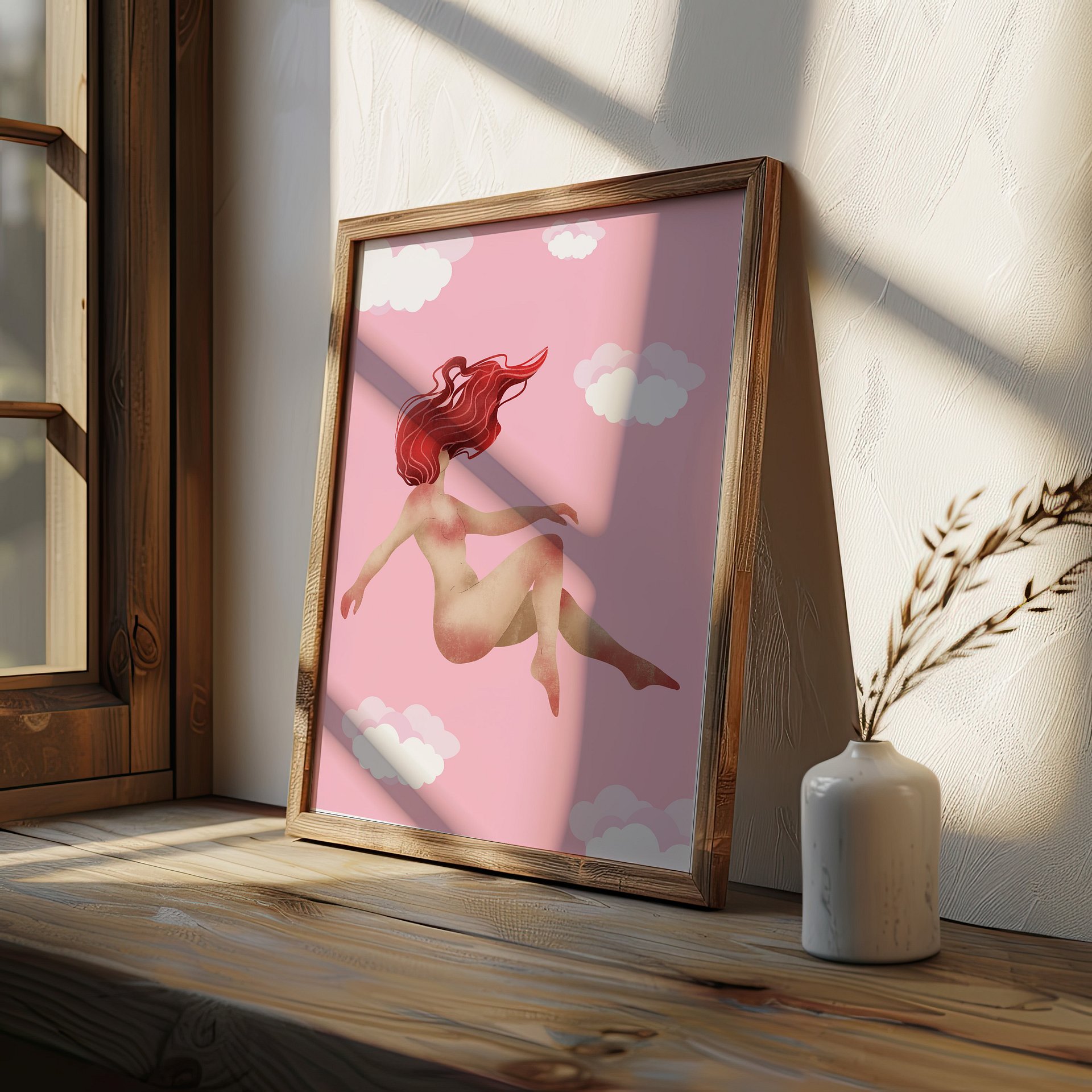 Floating in Pink Preppy Art Print product image (4)