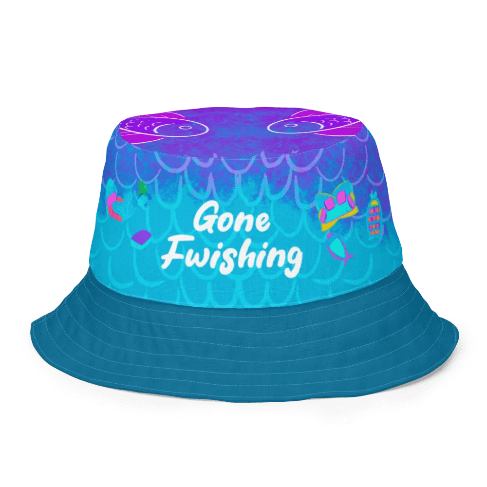 Gone Fwishing - white All over print bucket hat product image (1)